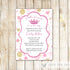 Princess Invitation Confetti Birthday Baby Shower Pink Gold