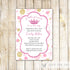 Princess Invitation Confetti Pink Gold Birthday Baby Shower