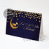 Eid al adha mubarak card blue gold