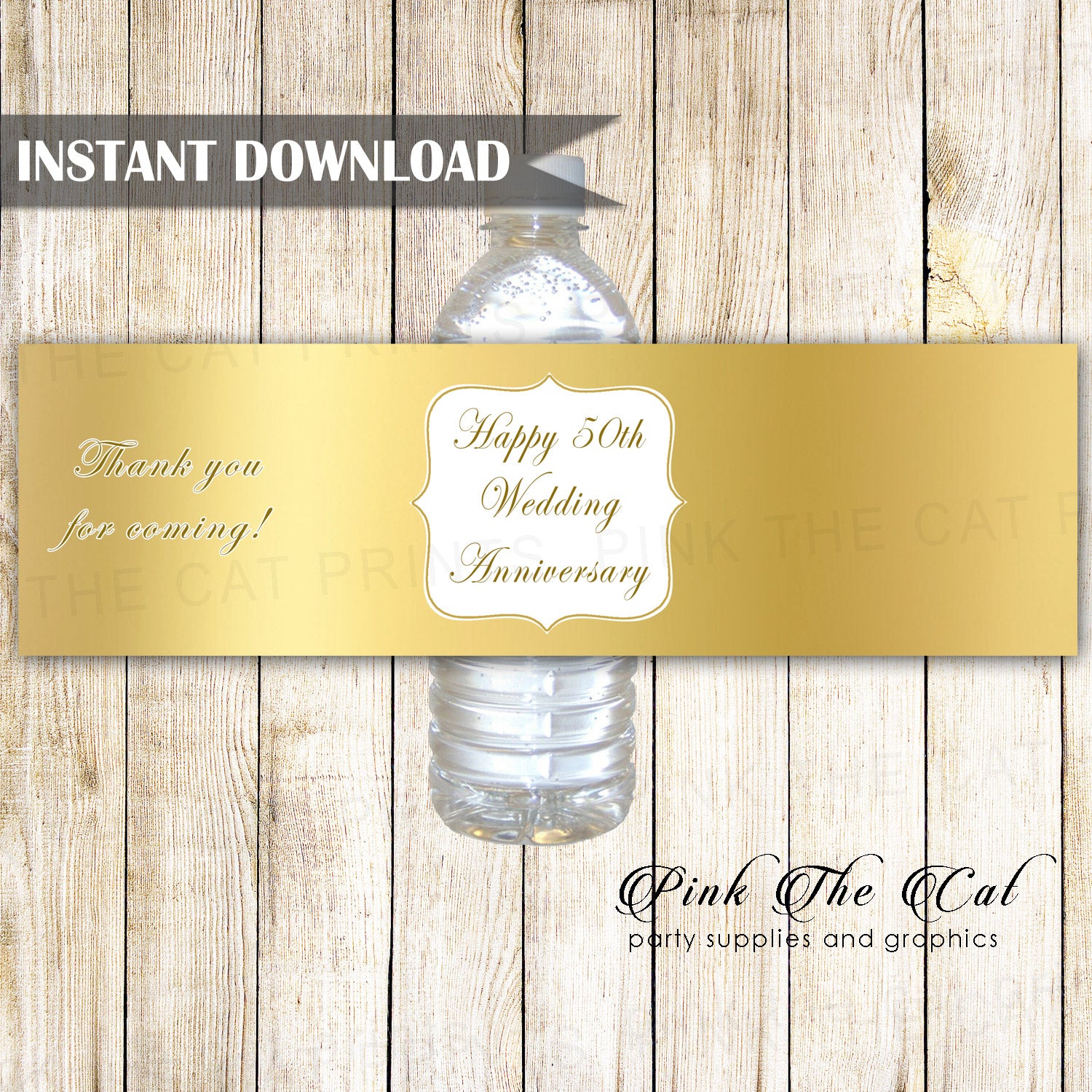50th wedding anniversary bottle label printable
