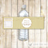 Gold Stripes Kids Adult Birthday Bottle Label Bridal Shower Wedding