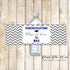 30 Bottle Labels Blue Grey Graduation Party Unisex