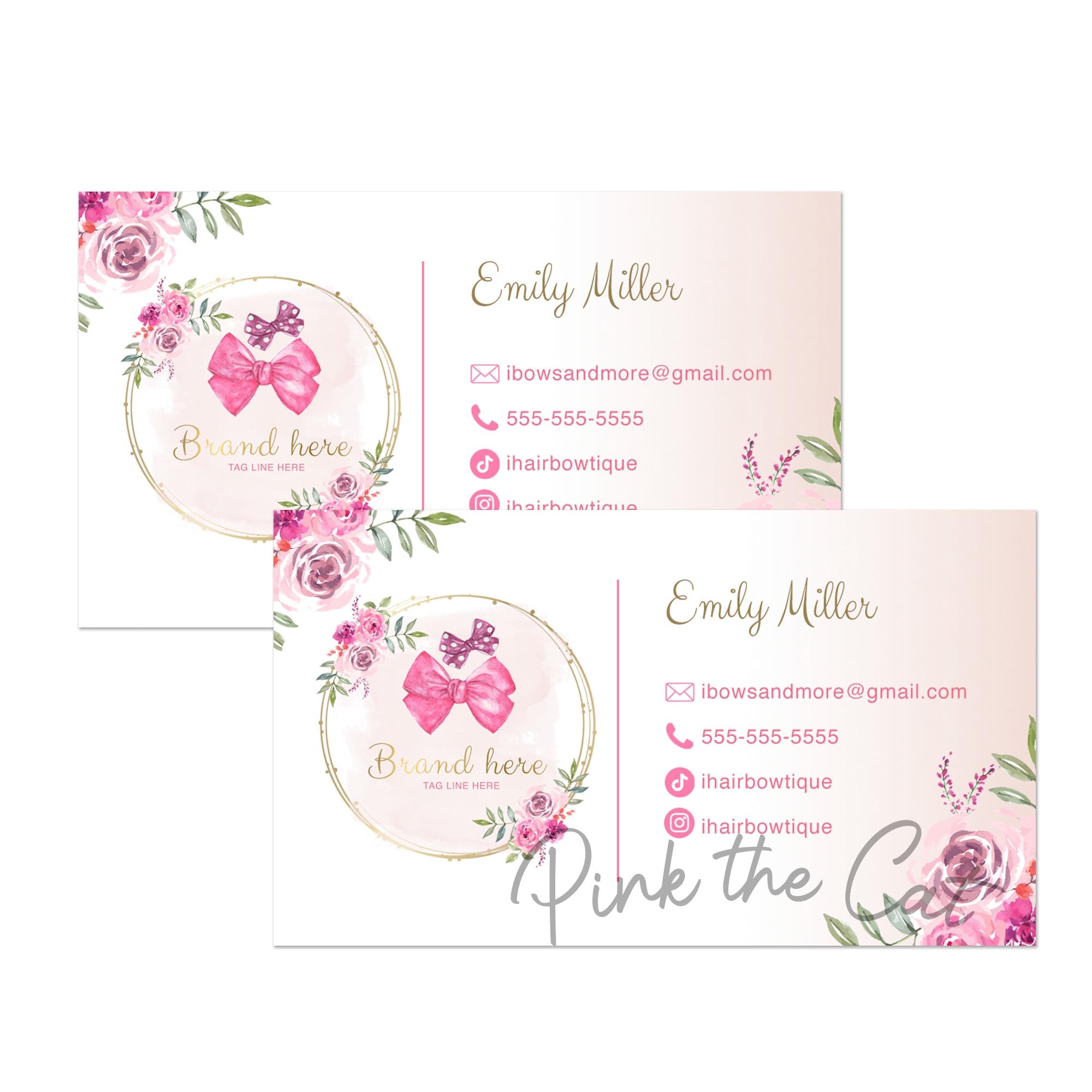 Hair bow accessories business card