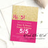 Hi 5 invitations girl 5th birthday pink gold glitter (set of 30)