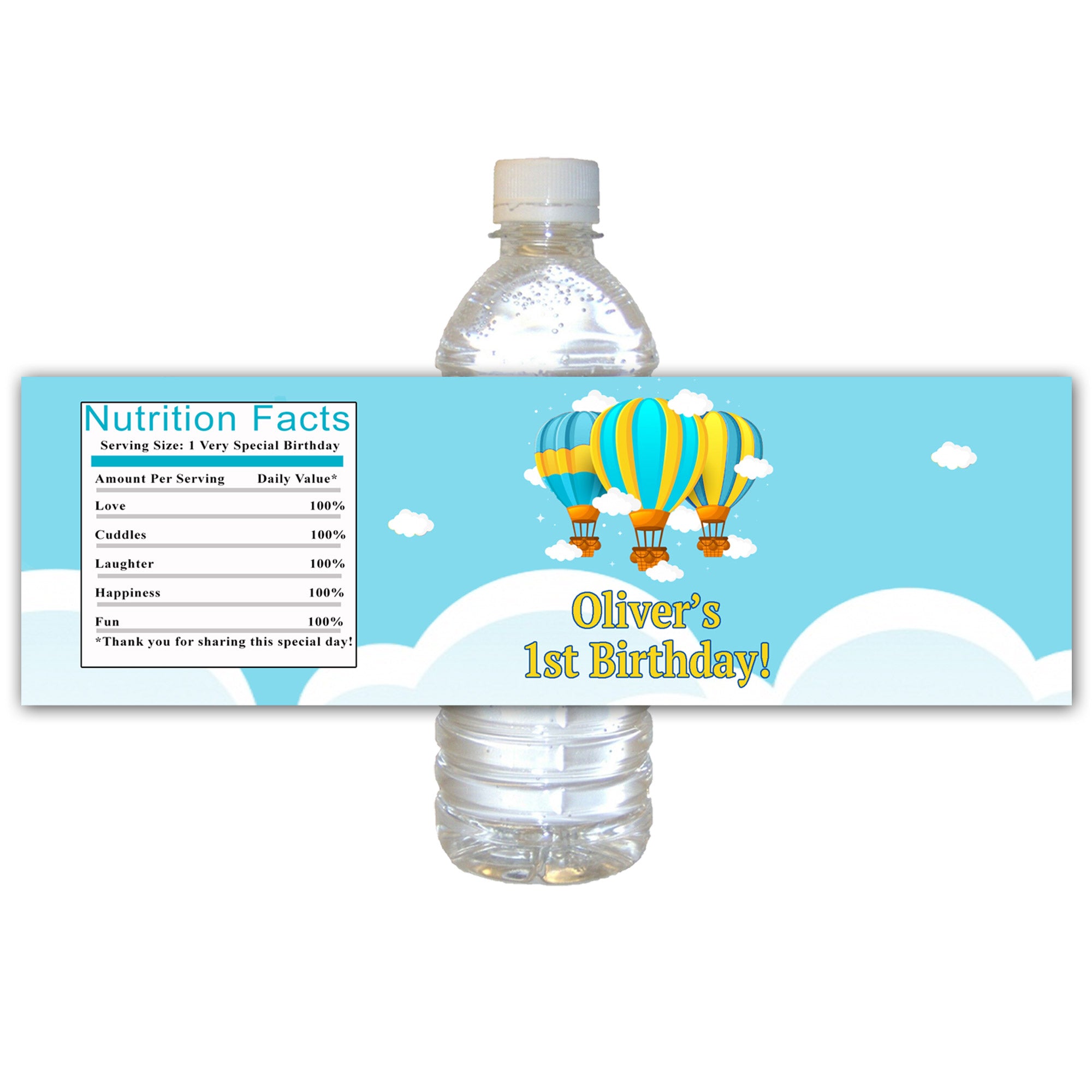 Hot air balloon bottle stickers (set of 30)