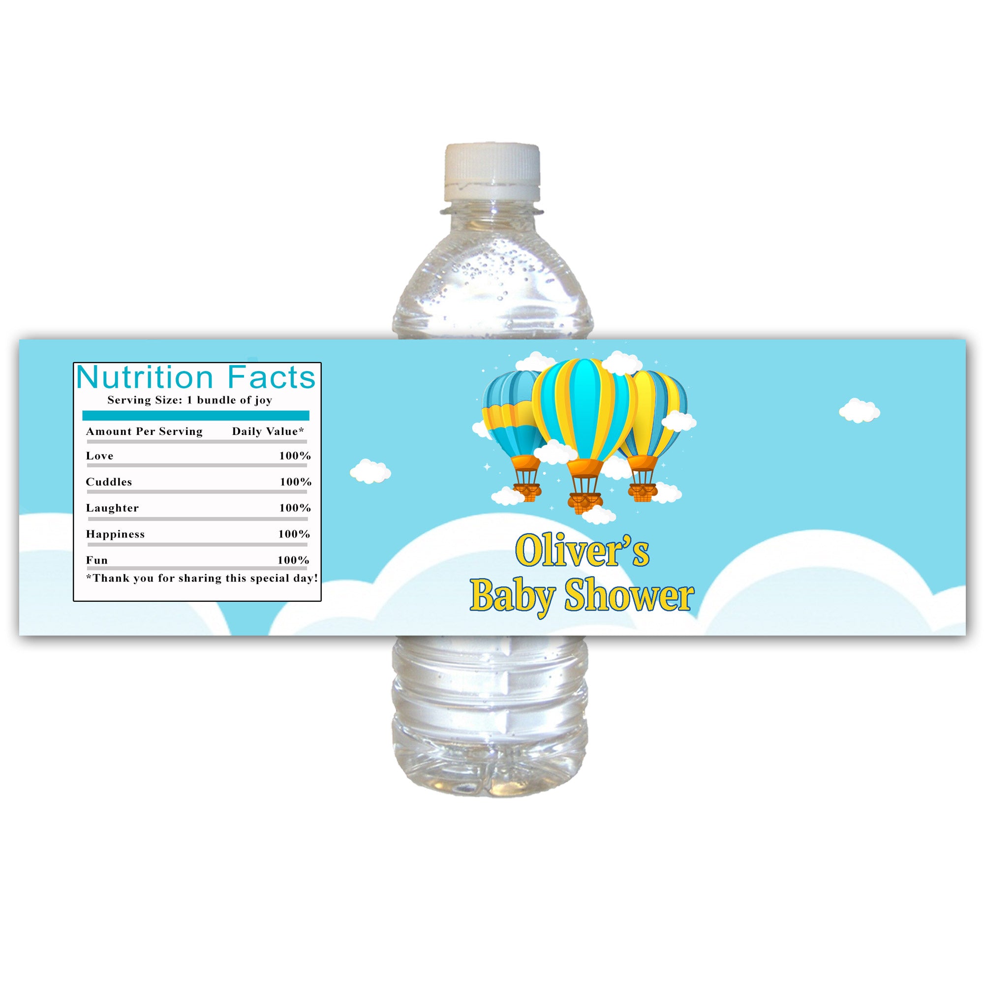 Hot air balloon bottle stickers (set of 30)