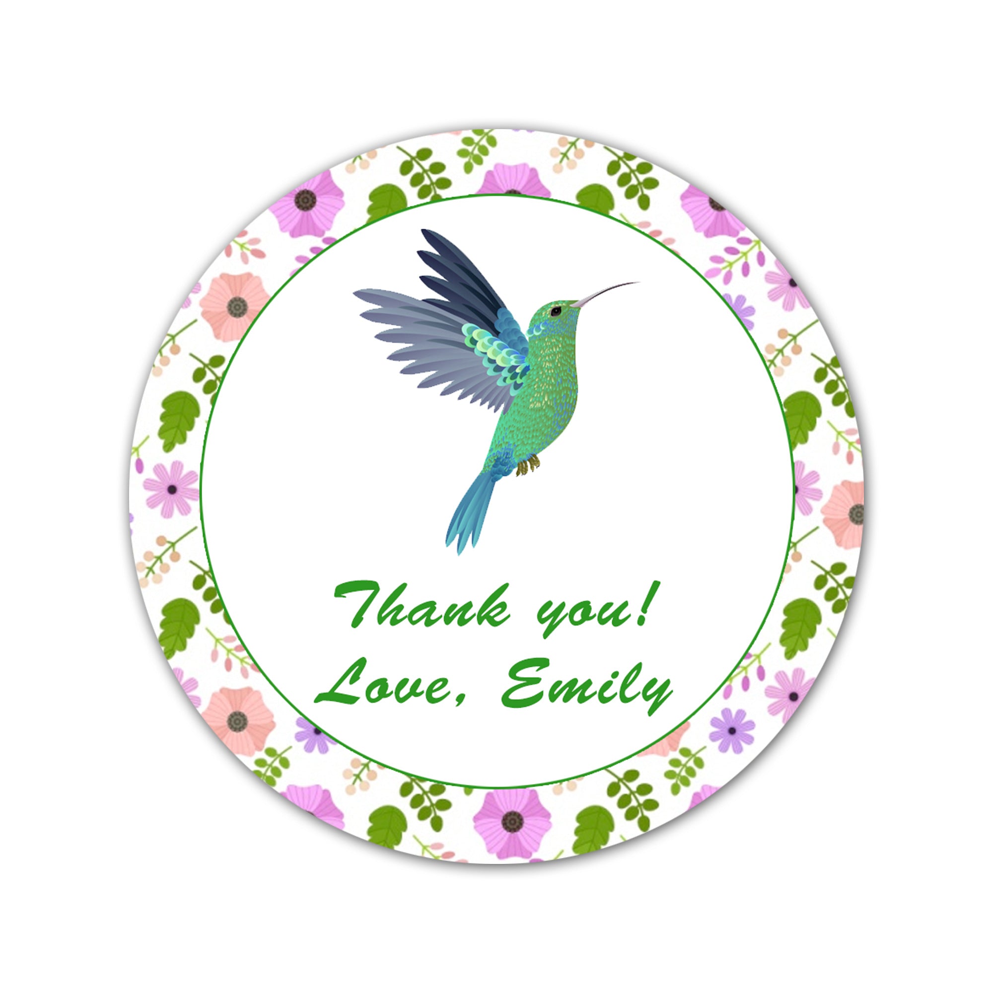 Hummingbird favor labels birthday baby shower printable