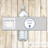 Boy Baptism Christening Bottle Label Grey Navy