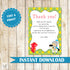 Knight Dragon Thank You Card Note Birthday Party Baby Boy Shower