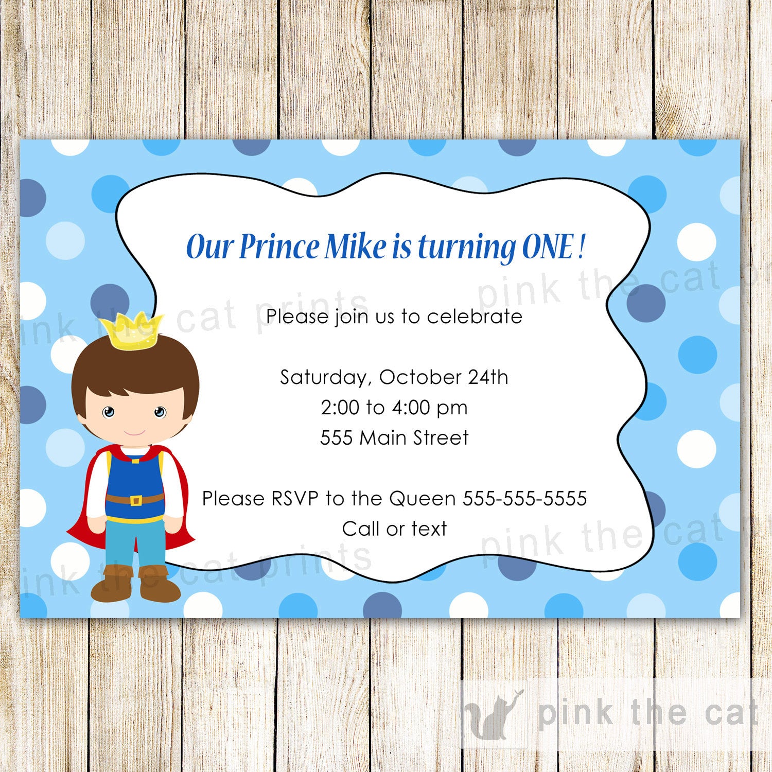 prince birthday invitation