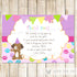 Puppy Pawty Thank You Card Note -  Kids Birthday Girl Purple Bunting Banner Fun Greeting Card Printable Editable File INSTANT DOWNLOAD
