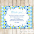 Blue Yellow Polka Dots Thank You Card Note Boy Birthday Baby Shower
