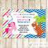dinosaur pony unicorn invitation