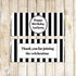 Black White Stripes Candy Bar Wrapper Label