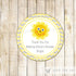 Little Sunshine Labels Favor Tag Sticker Birthday Baby Shower