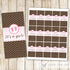 Baby Girl Shower Mini Candy Bar Wrapper Label Pink Brown