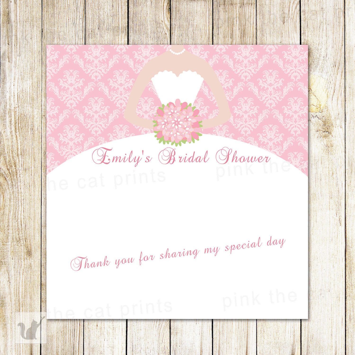 Bridal Shower Candy Bar Wrapper Label Dress Pink