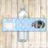 Blue Damask Anniversary Photo Bottle Labels