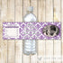 Purple Wedding Anniversary Photo Bottle Label Wrapper