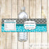 Teal Grey Giraffe Bottle Label Baby Boy Shower