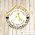 Brown Giraffe Baby Shower Thank You Tag Label Sticker