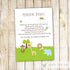 Jungle Thank You Card Note Baby Shower Birthday Animals