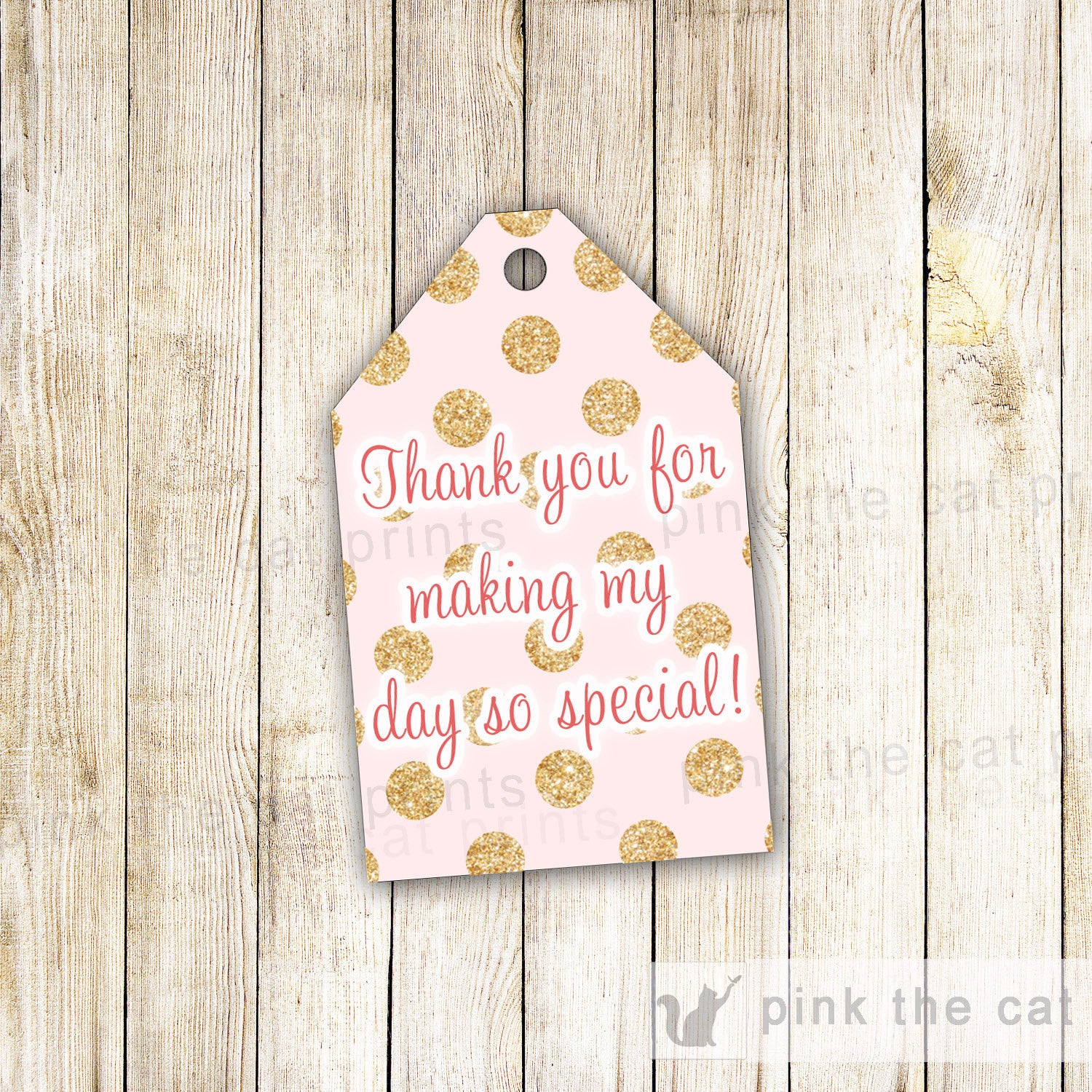 Pink Gold Glitter Favor Label Tag Sticker Birthday Baby Bridal Shower