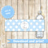 Blue Polka Dots Bottle Label Baby Boy Shower