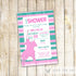polo invitation pink teal baby shower