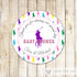 Polo Gift Favor Label Sticker Tag Girl Birthday Baby Shower Pink Purple