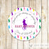 Polo Gift Favor Label Sticker Tag Girl Birthday Baby Shower Pink Purple