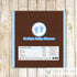 Candy Bar Label Wrapper Blue Brown Baby Shower