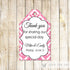 Damask Thank You Tags Gift Favor Tag Pink White Wedding Favor Labels