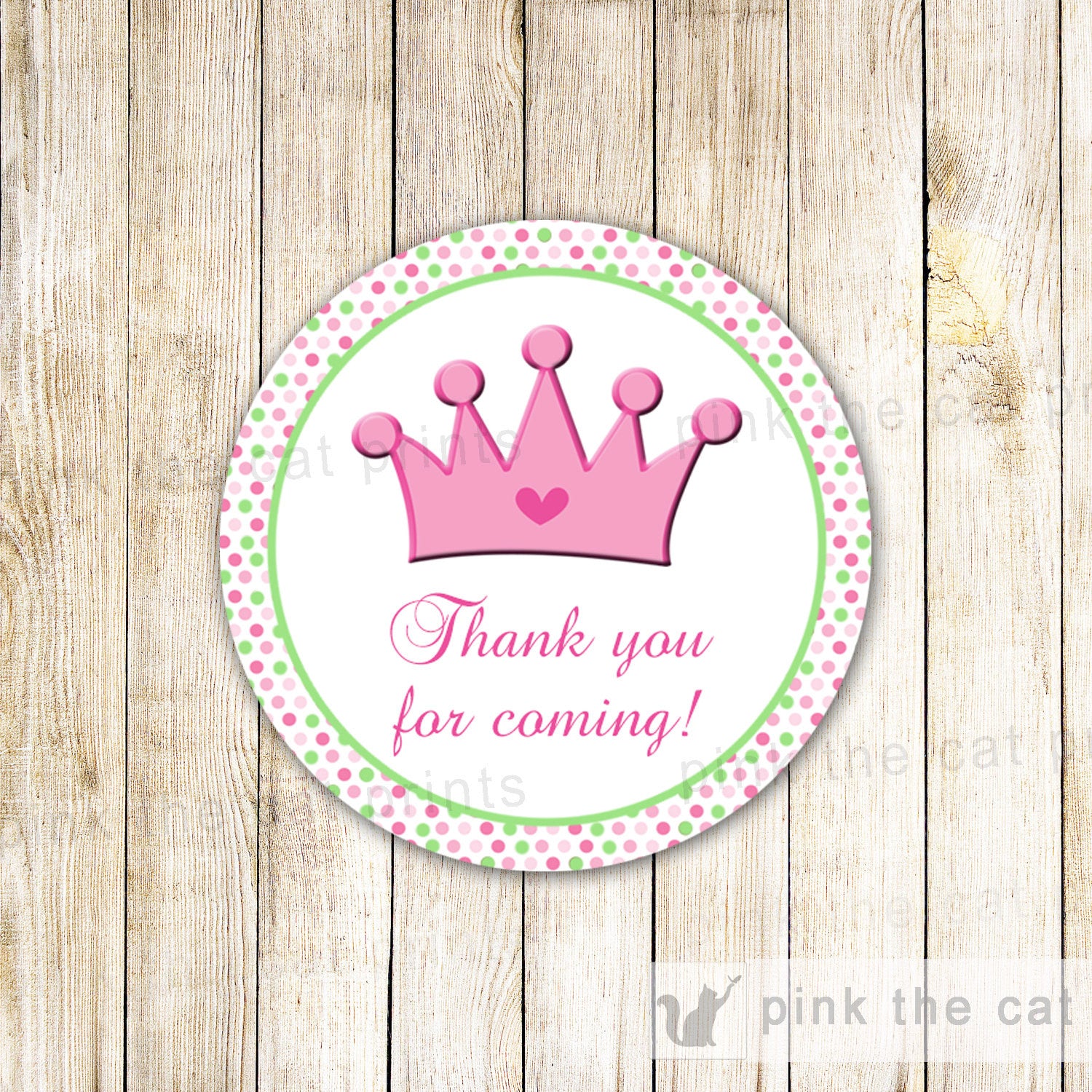 Princess Thank you Tags Princess Gift Favor Labels - Princess Stickers Favors Baby Girl Shower Mint Green Pink Princess Tag INSTANT DOWNLOAD
