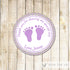 Purple Mint Green Labels Baby Shower Labels Baby Girl Shower Labels Thank You Tags Feet Baby Sprinkle Thank You Label Gift Favor Label