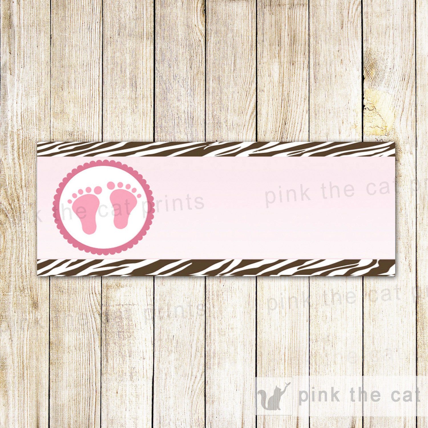 Zebra Address Labels - Zebra Return Address Labels Pink Brown Labels Baby Girl Shower Envelope Labels Editable File INSTANT DOWNLOAD