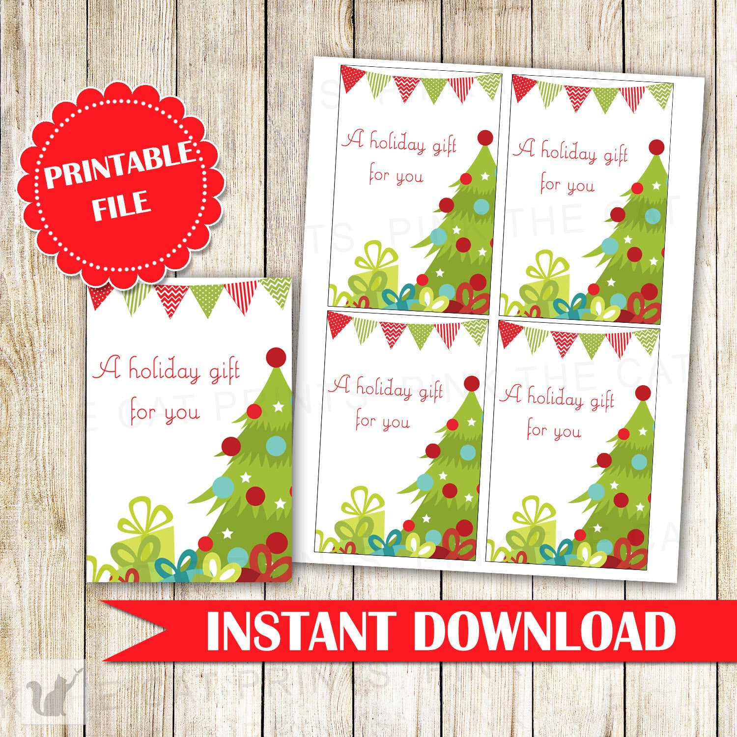 Christmas Gift Favor Label or Tag Christmas Tree Label Kids Birthday Baby Shower Christmas Gift Exchange Christmas Party INSTANT DOWNLOAD