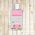 Owl Baby Girl Shower Hand Sanitizer Label Pink
