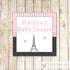 Paris Eiffel Tower Favor Labels Sticker Tag Baby Girl Shower Birthday