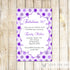 Adult Birthday Invitation Purple Polka Dots