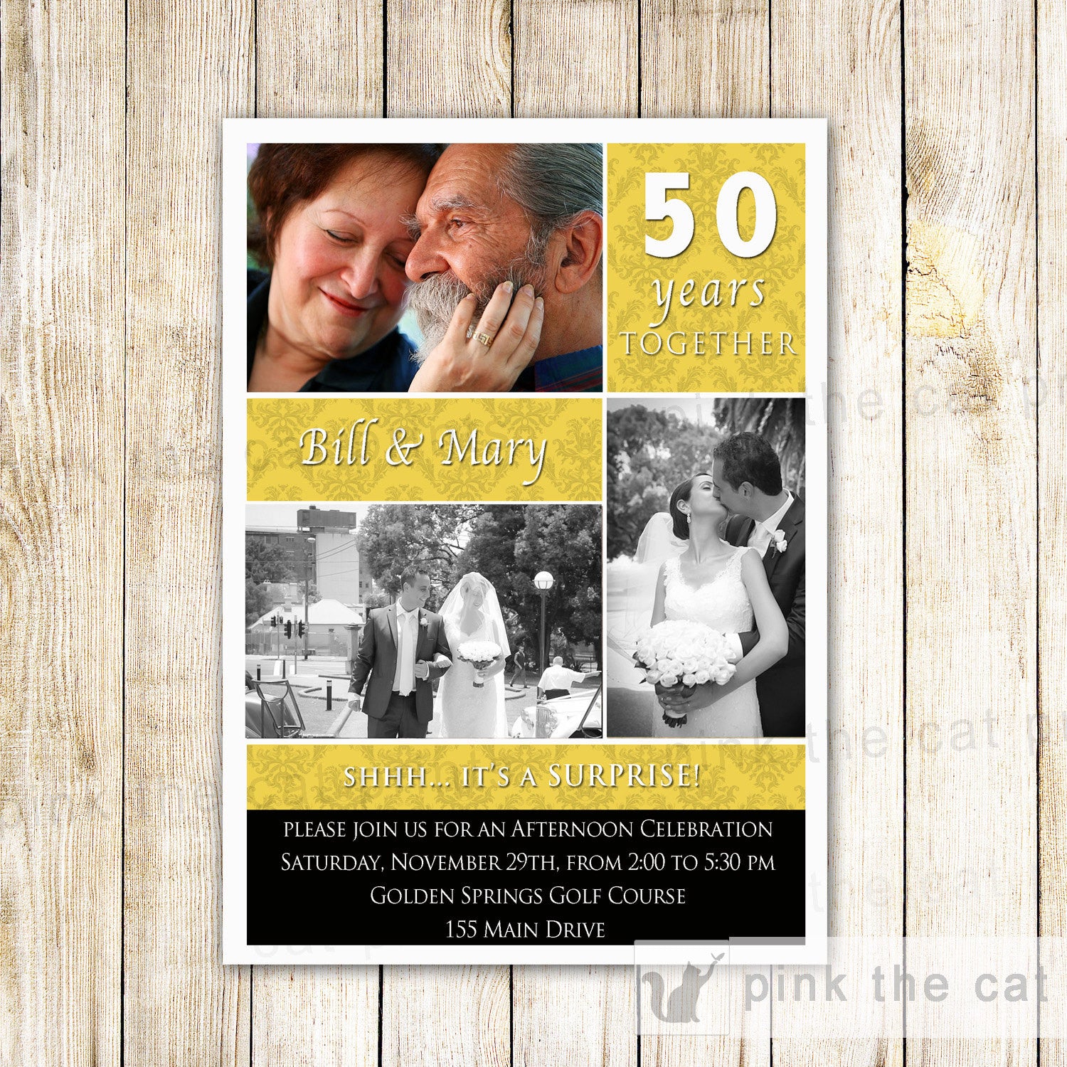 50th Wedding Anniversary Invitation Photo Card