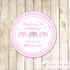 Pink Elephant Favor Label Sticker Thank You Tag Birthday Baby Girl Shower