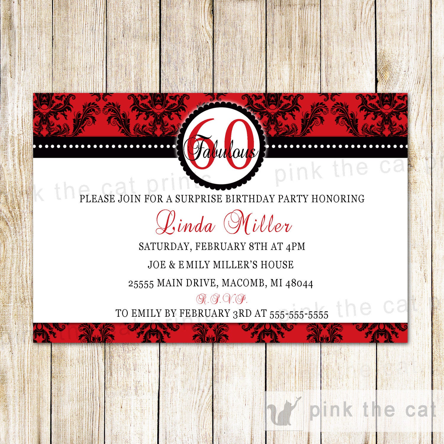 adult birthday invitation