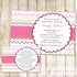 pink green baby shower invitation