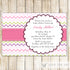 Chevron Baby Girl Shower Invitation & Bring a Book Card Pink Green