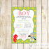 knight dragon baby shower invitation green
