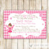 fairy invitation pink white polka dots