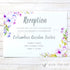 Boho Floral Wedding Reception Card Romantic Lavender Mint