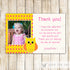 Owl Thank You Photo Card Note Orange Girl Birthday