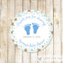 Blue Brown Baby Boy Shower Gift Favor Label Thank You Tag